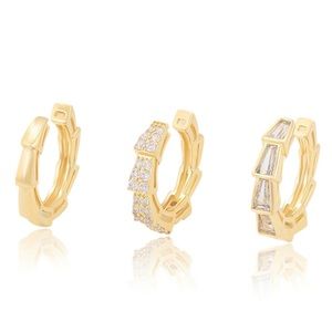 Ear Cuff 14k Gold Tone Snake Ear Cuff CZ Stone Luxury Jewelry